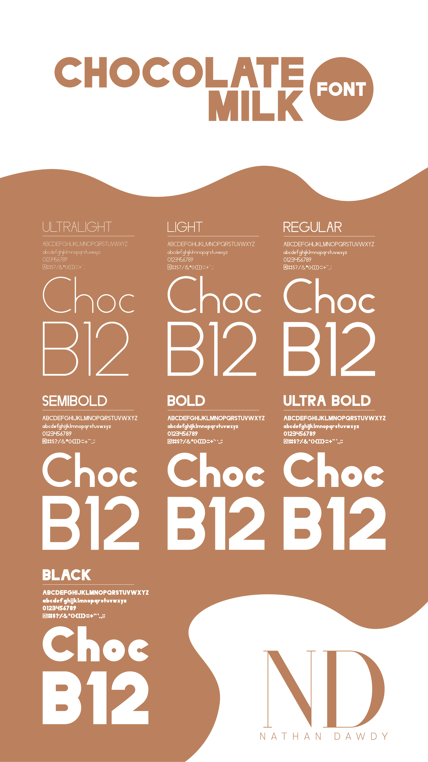 font fonts type Typeface typefaces milk chocolate milk Nathan Dawdy