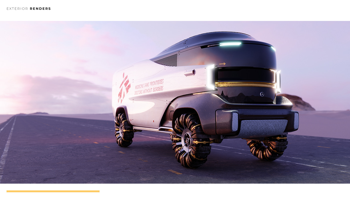 animation  automotive   car concept design healthcare mercedes MSF Syria Truck