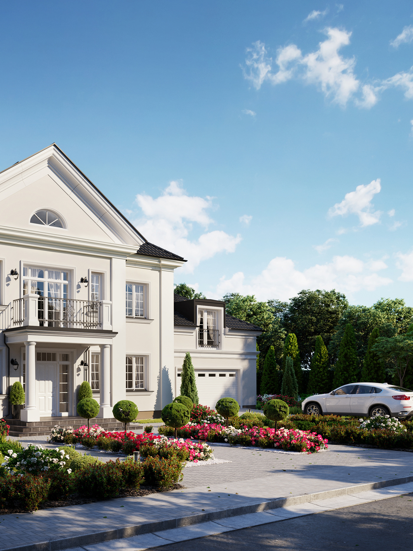 house home Classic Style exterior modern home archviz visualization 3D Render