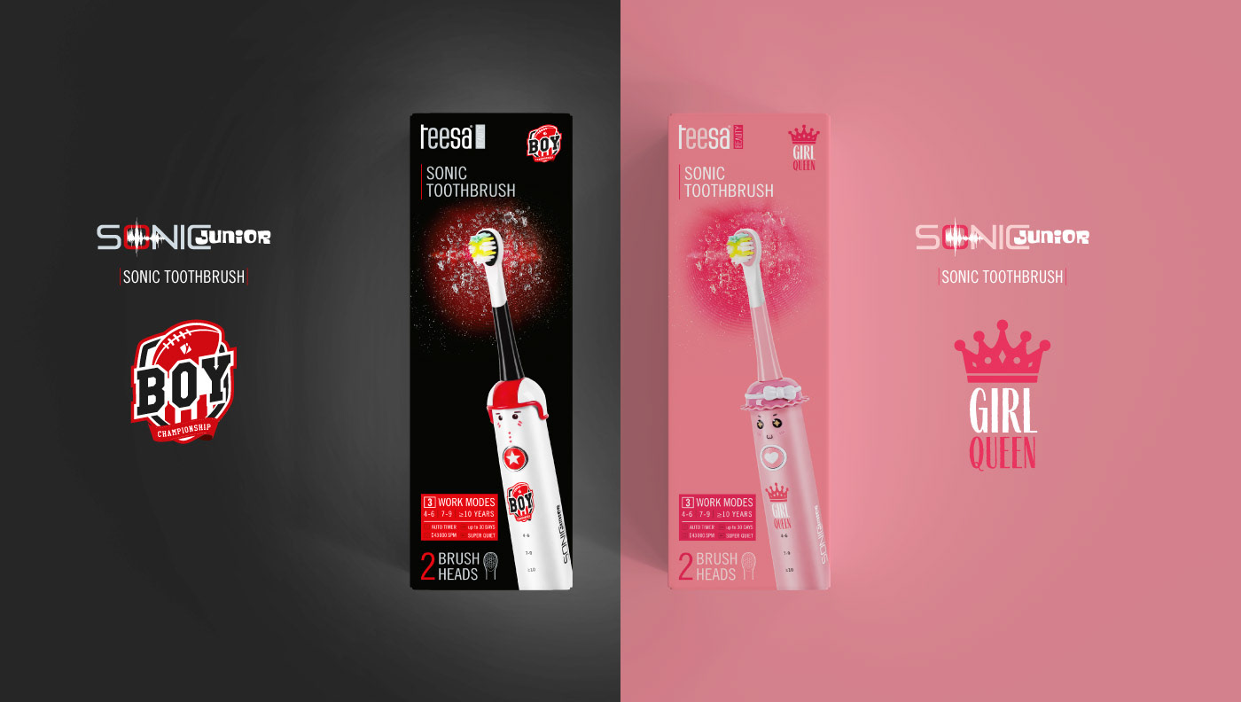 box branding  package sonic toothbrushes