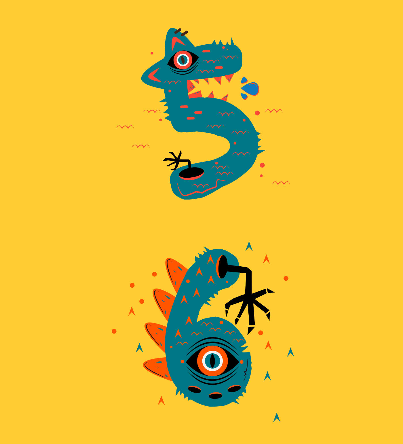 Monstruo números personaje Ariana Galué  ilustracion tipografia venezuela