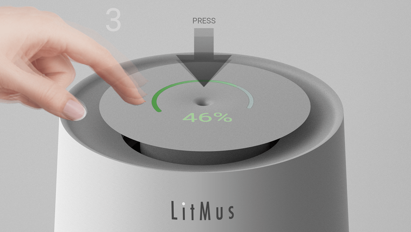 Litmus product design  industrial design  smart device Interaction design  Mobile app sumitsketchbook minimal aesthetic humidifier