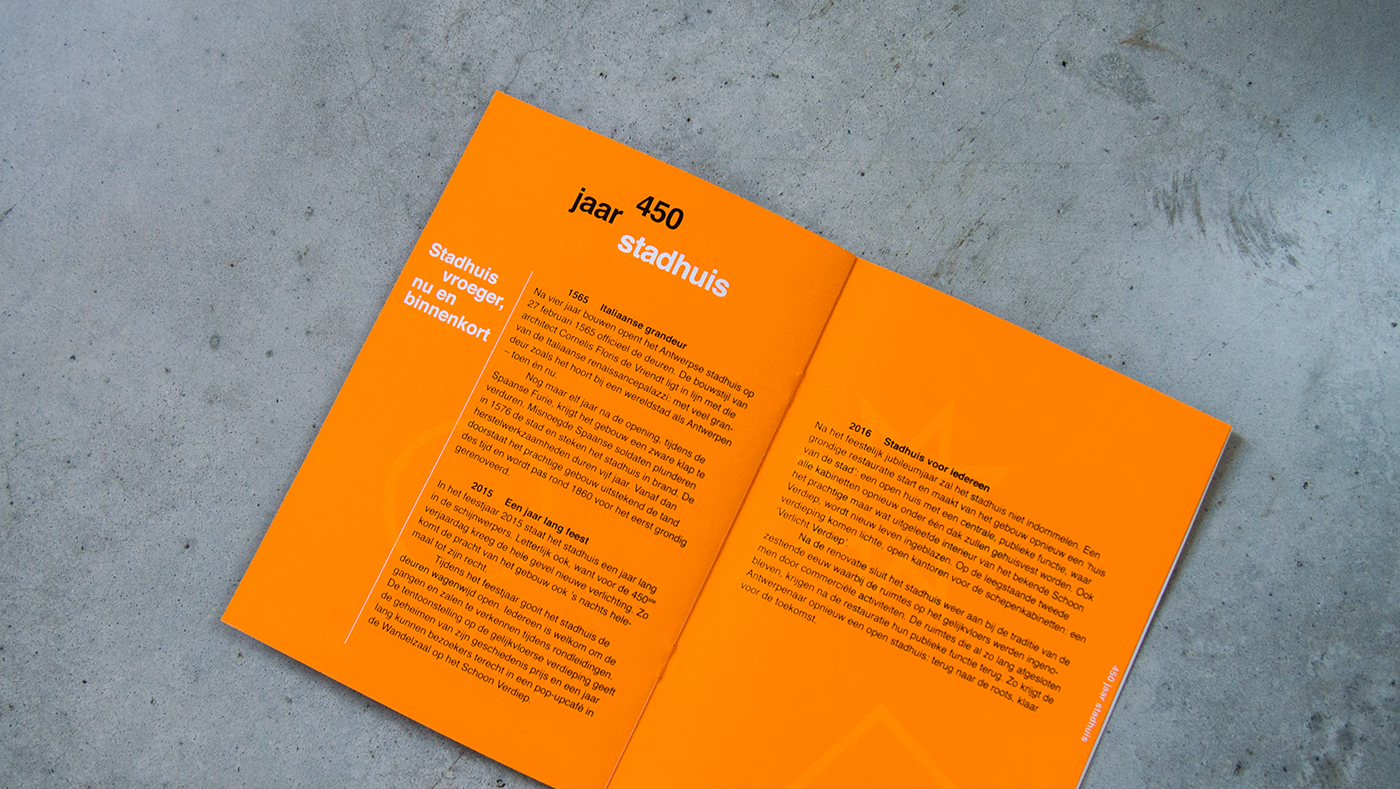 graphic design  fluo orange Booklet information