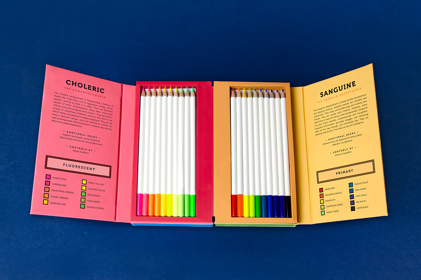 colored pencils color pencil product psychology sanguine Melancholic Phlegmatic Choleric four temperaments