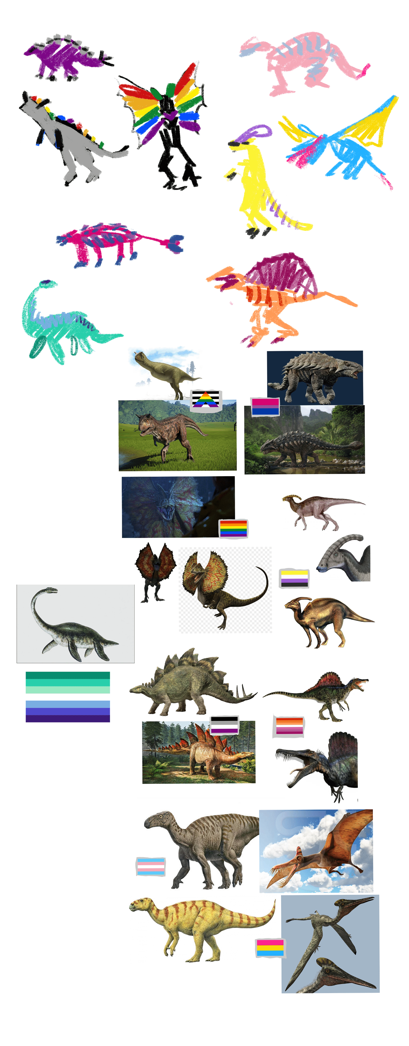 asexual Digital Art  Dinosaur Dinosaur Illustration dinosaurs gay kids lesbian LGBT LGBT flag pansexual pride pride flag pride month transgender