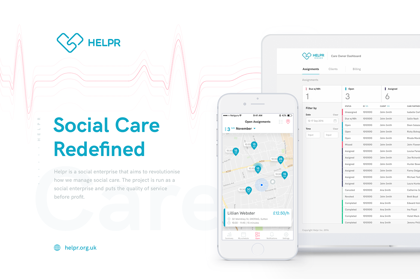 UI ux Mobile app web app dashboard ios android social care medicine