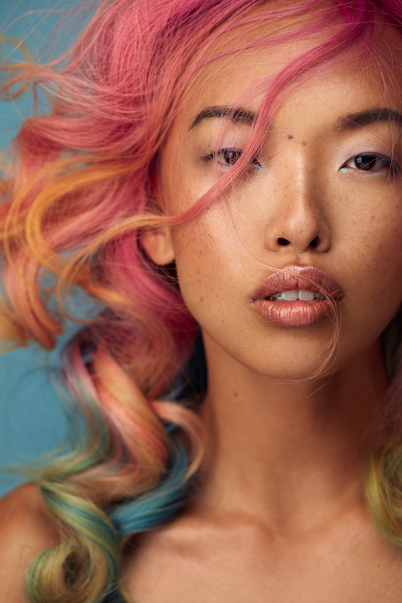 beauty beauty photography colorful Los Angeles Photography  portrait rainbow studio