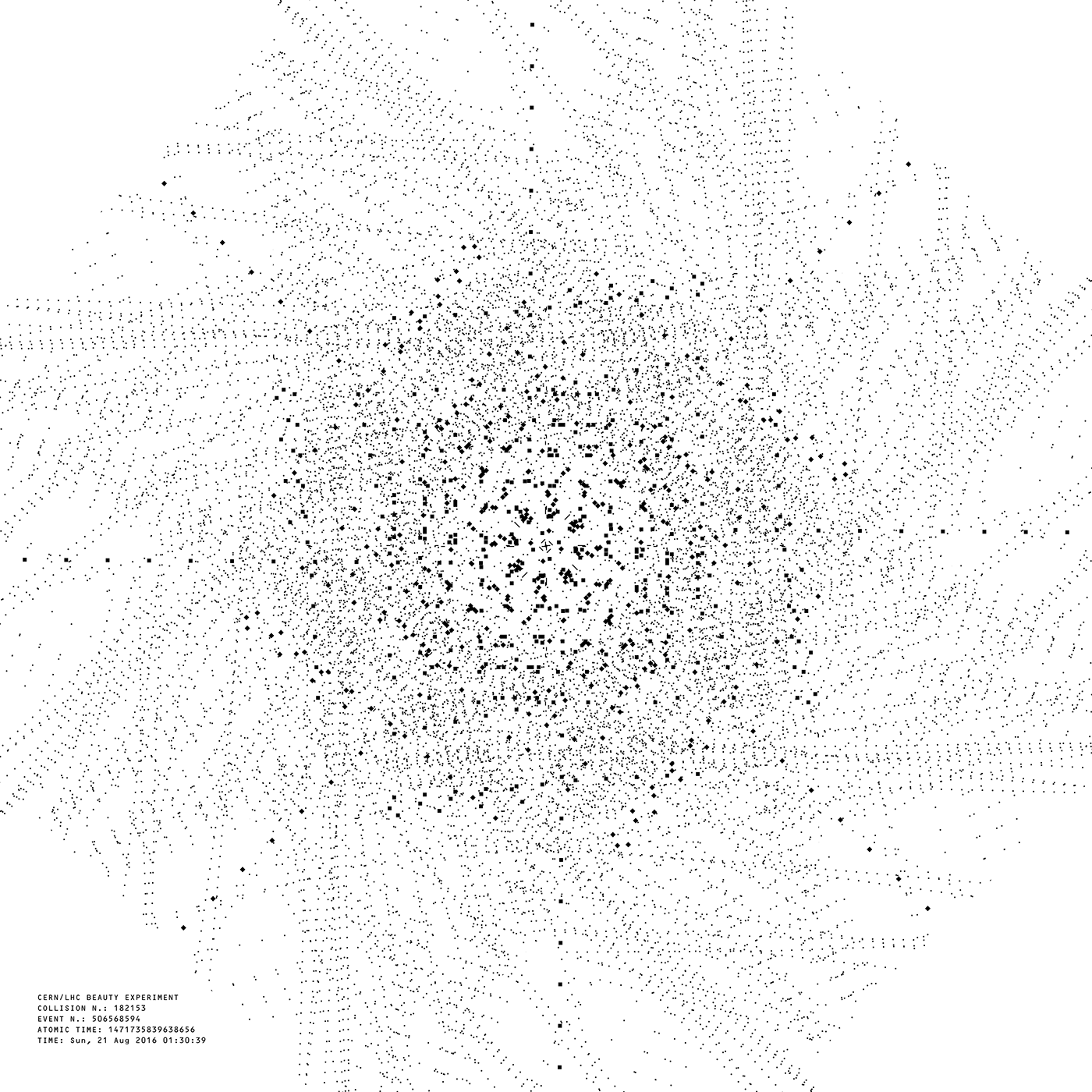 CERN Collision cosmos data visualization generative generative art graphics print TouchDesigner