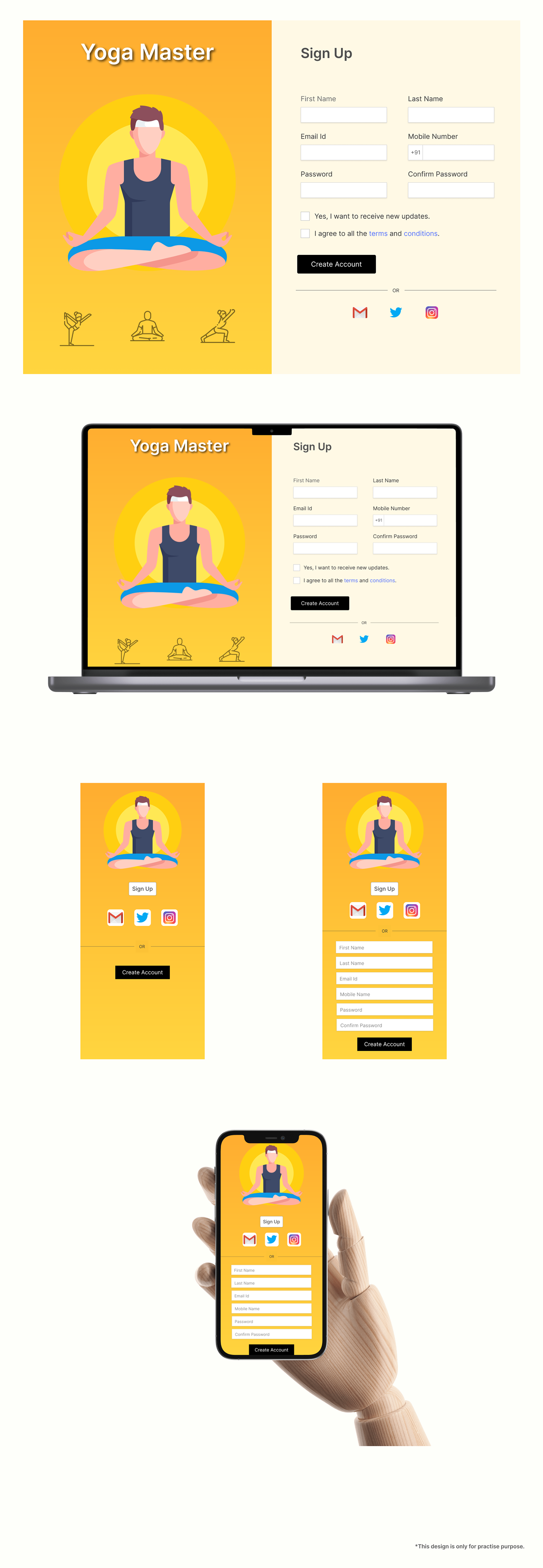 CREATEACCOUNT design Figma signup UI Yoga