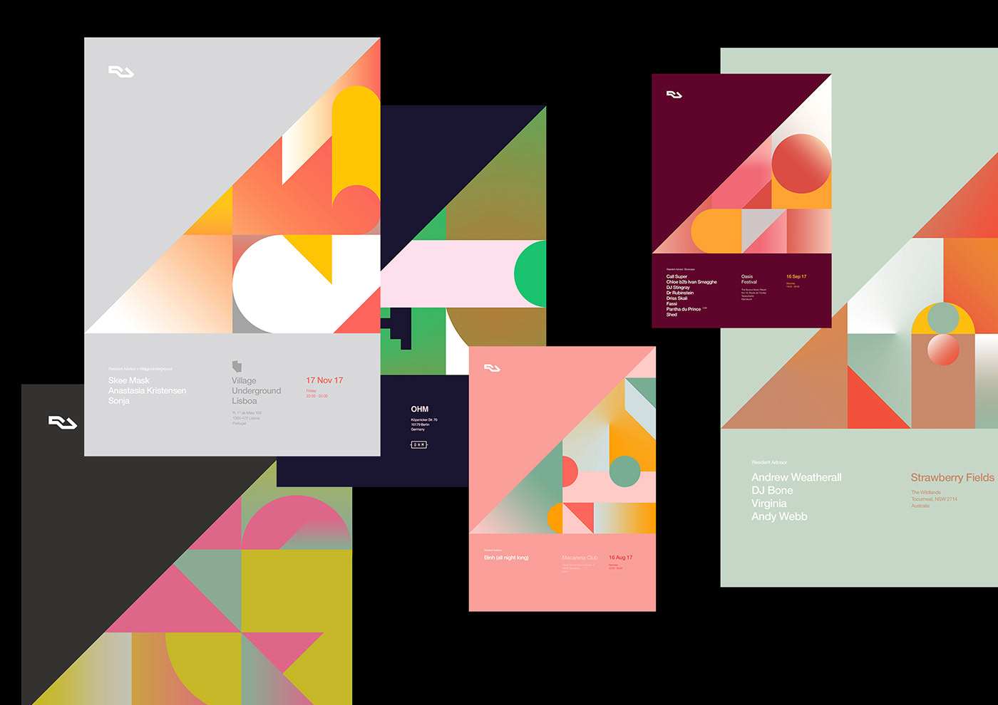 Adobe Portfolio poster geometric poster geometric color series TECGNO house typography  