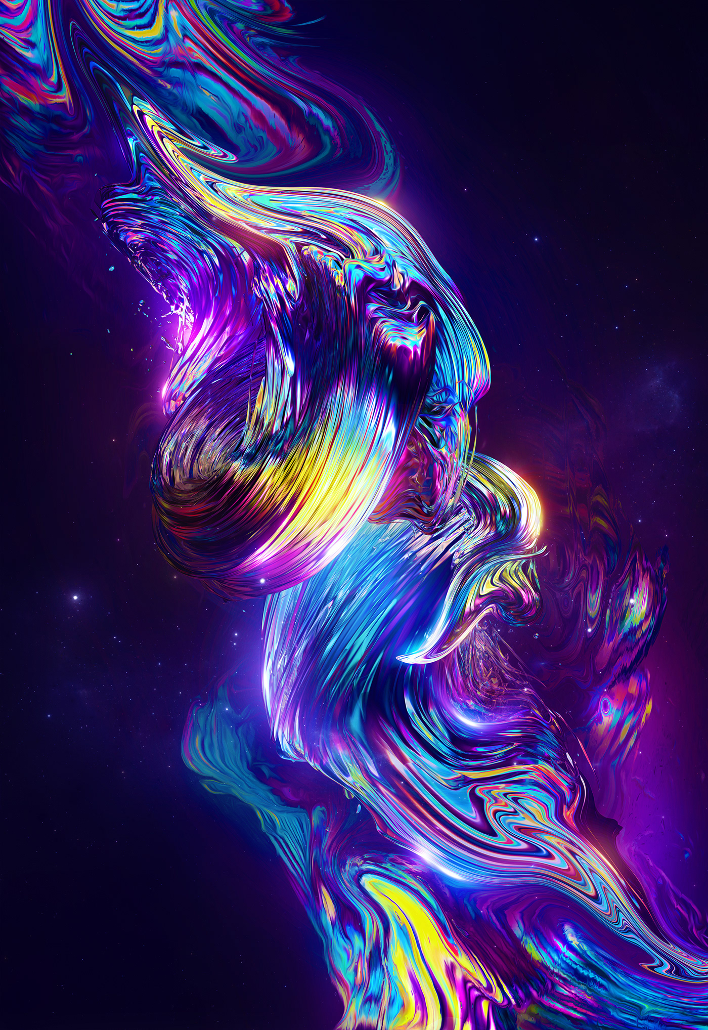 Space  abstract Scifi weird 3D Octame cinema4d adobe rainbow psychedelic