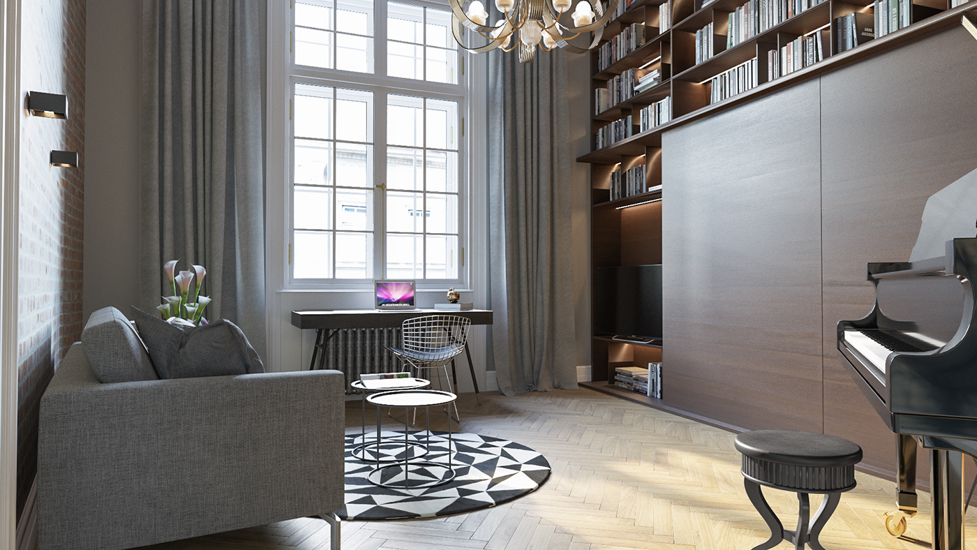 Interior Classical design furniture visualization Render CGI