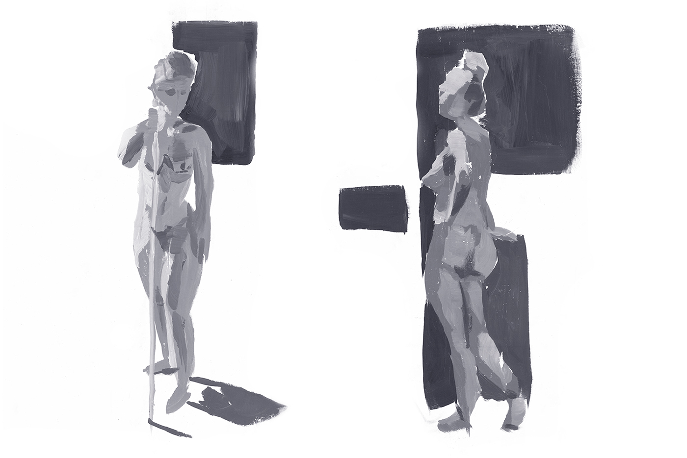 Drawing  value value study paint black and white figure live model Figure Painting characters