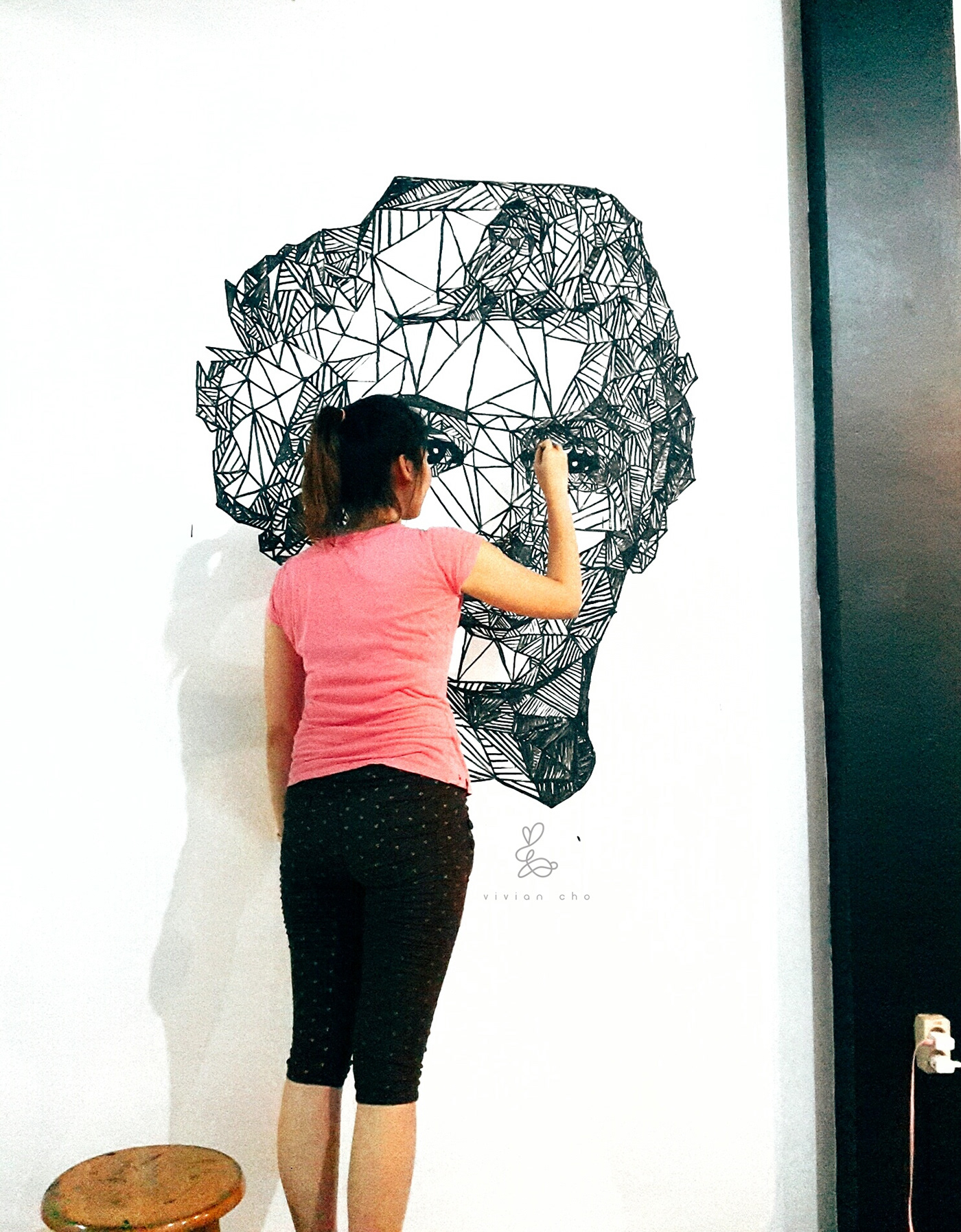 black and white ILLUSTRATION  indonesia medan Mural painting   sketch VIVIAN CHO