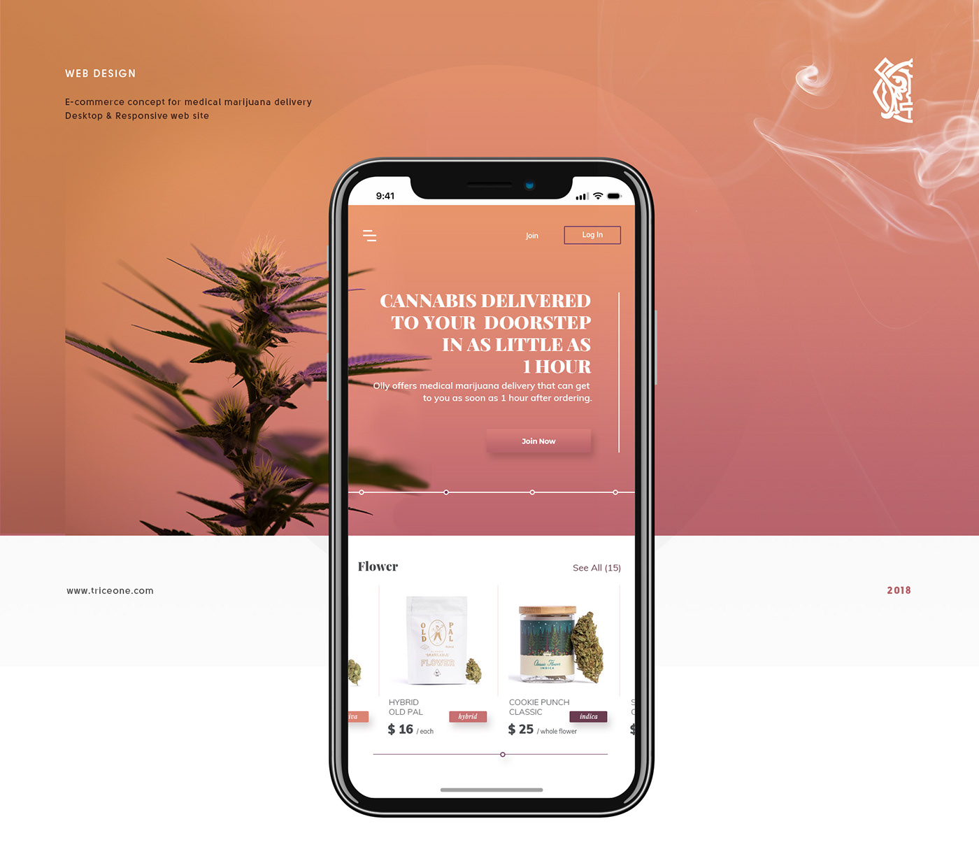 cannabis delivery marijuana Ecommerce store medical weed UI ux triceone