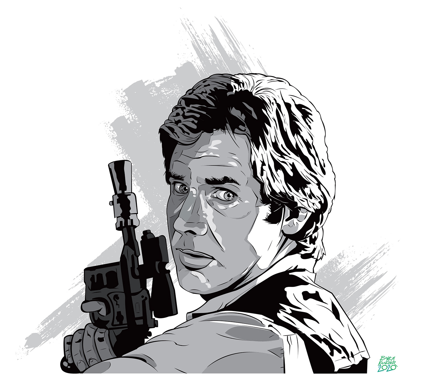 Han Solo ILLUSTRATION  Movies painting   portrait star wars Star Wars fan art