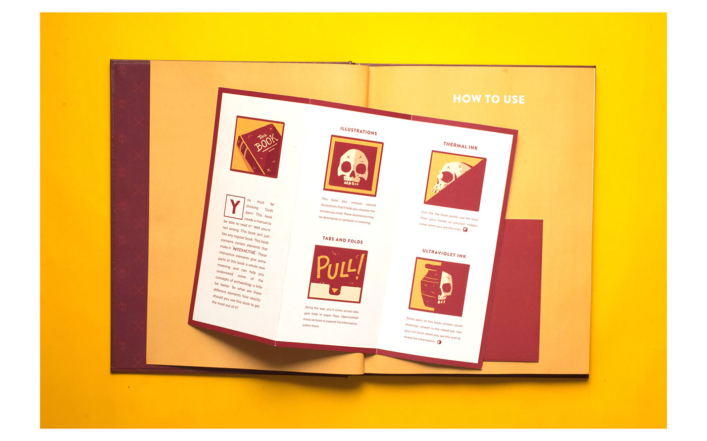 book publication magazine archaeology graphic design  ILLUSTRATION  print Layout skull Education