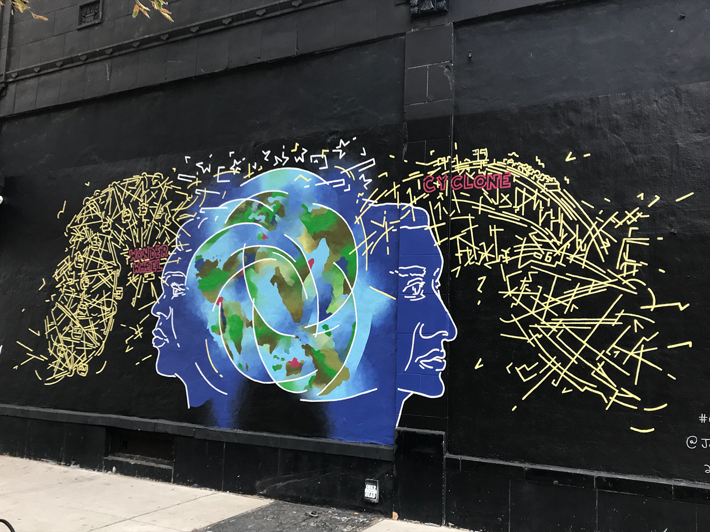 Brooklyn coney island cyclone keep spinning mural art public art Street Art  wonder wheel