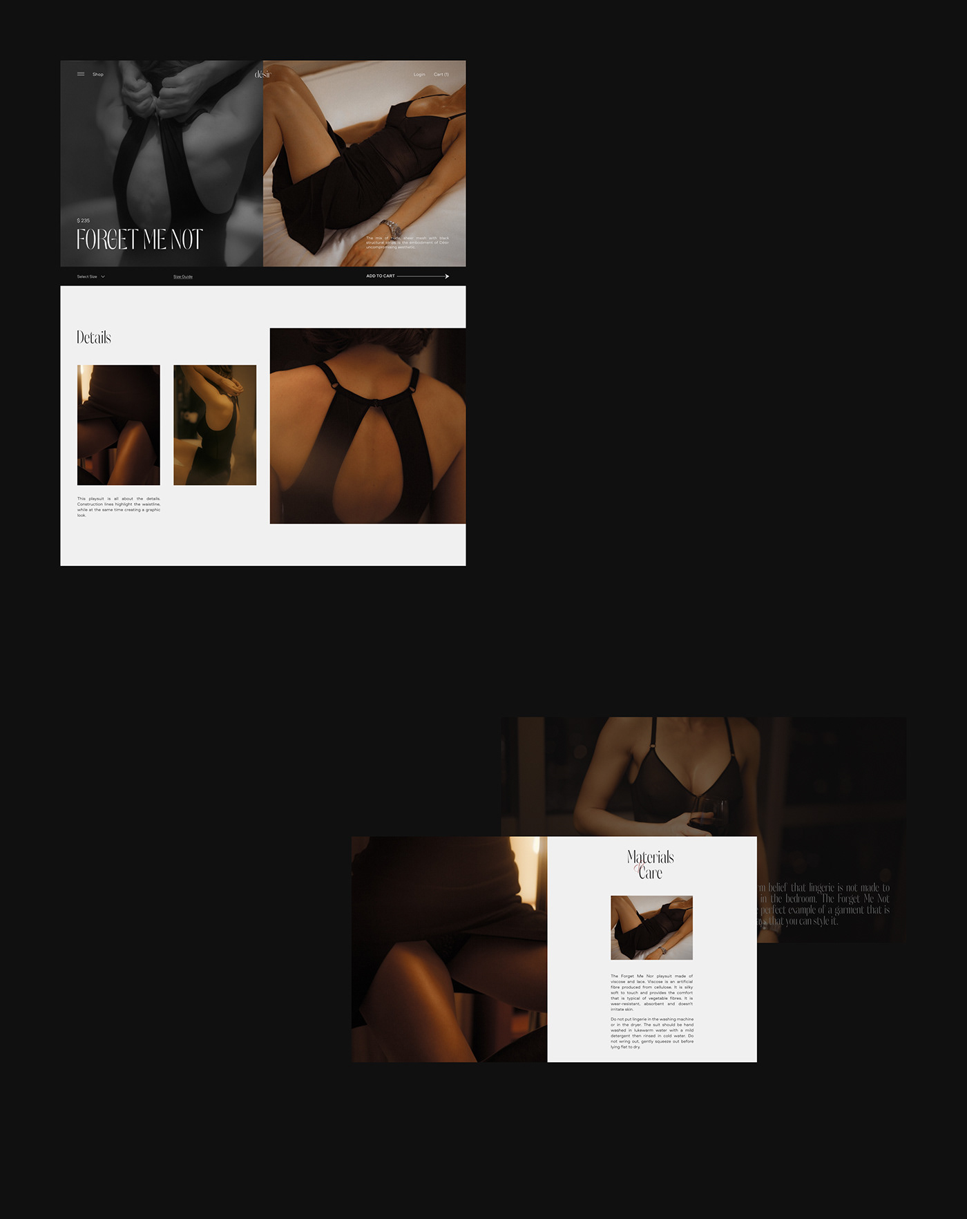 animation  brand identity e-commerce lingerie minimal sensual shop store UI/UX Website
