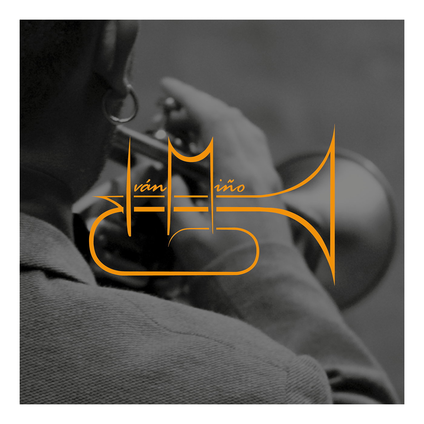 Logotipo trompeta musica music trumpet jazz typography   Logotype cartel Tarjeta de visita