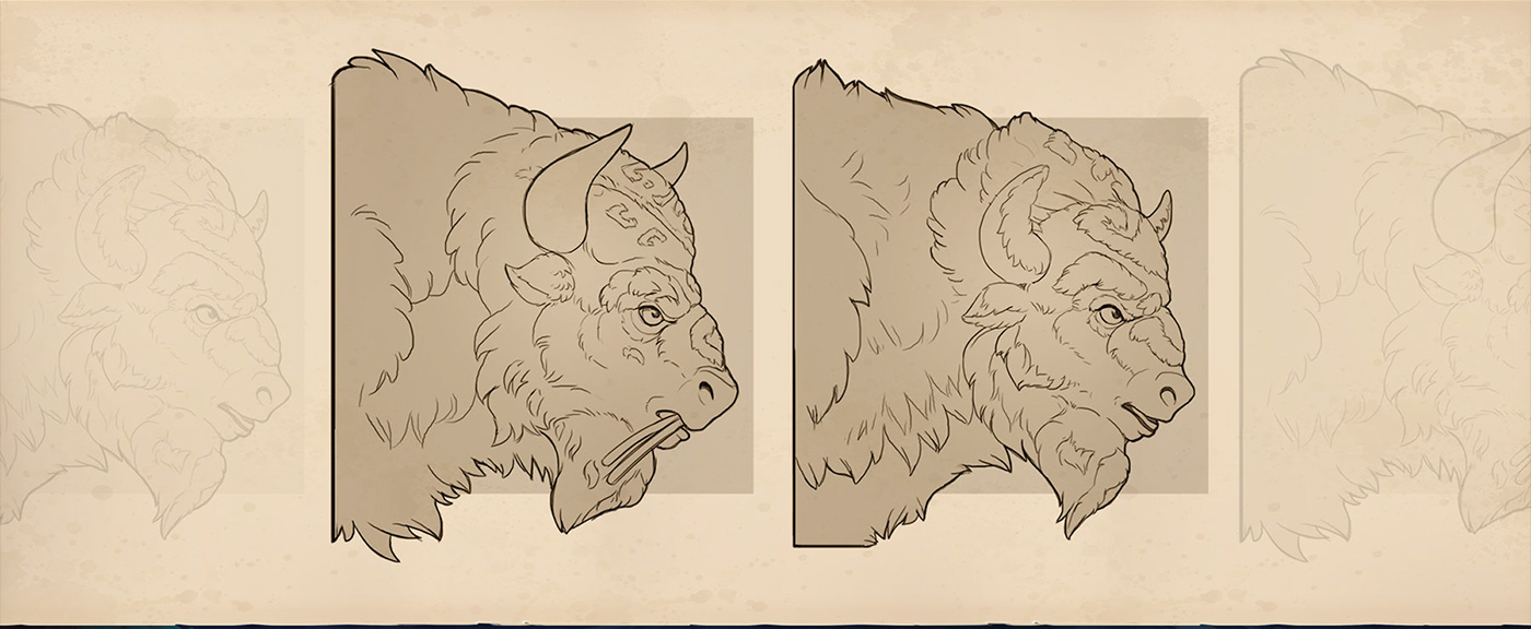 animals bison Character design  characters Game Art game design  mobile game pushgaming slot game Slots
