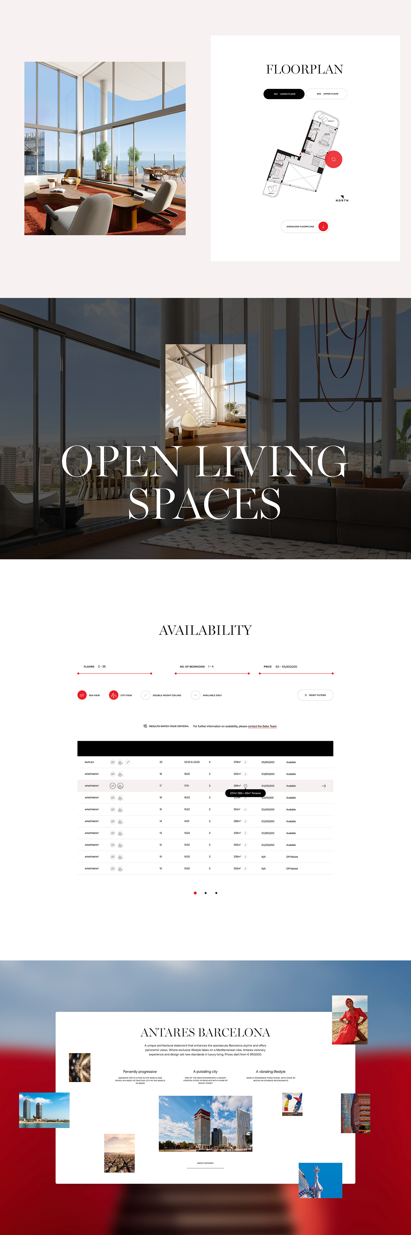 antaresbarcelona contemporary design digital luxury residences Responsive UI ux Website