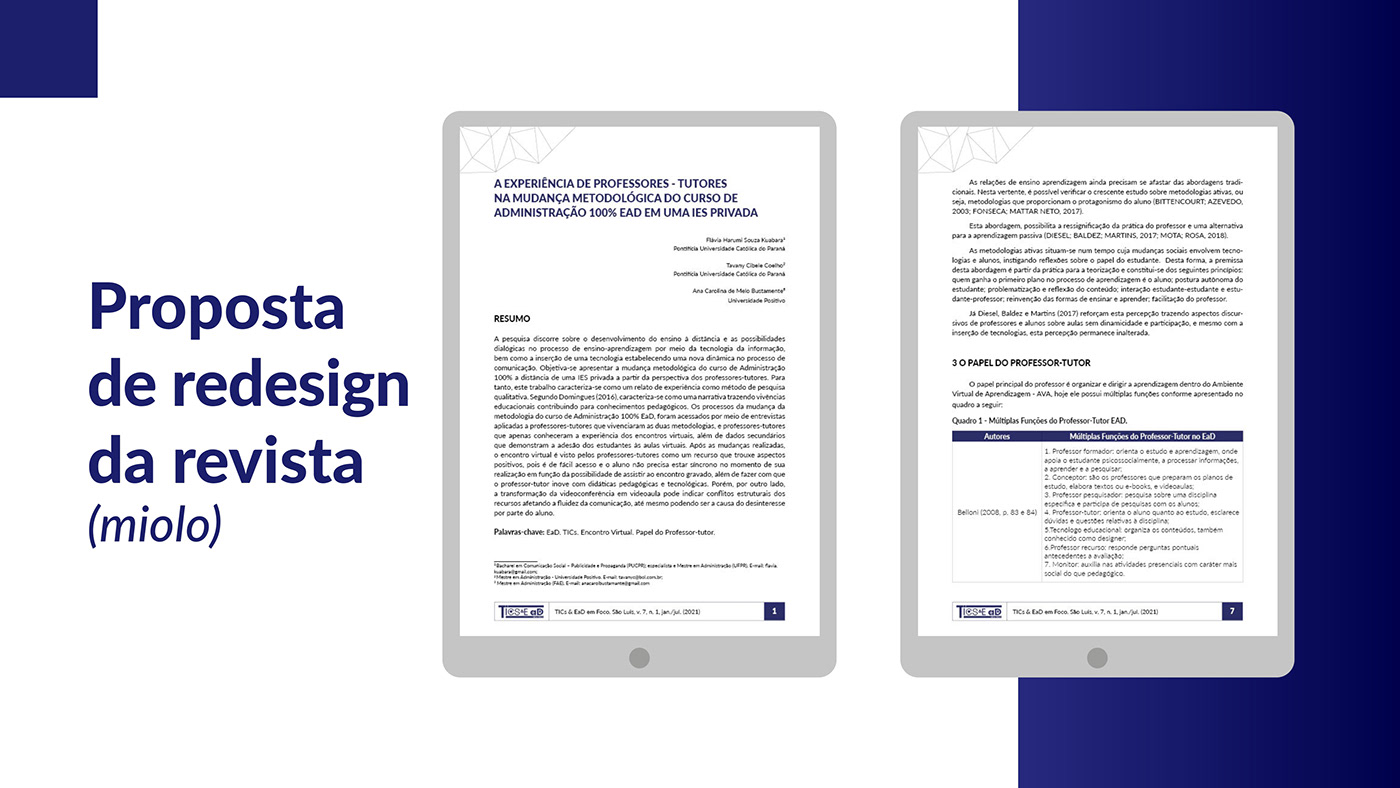 revista científica EAD artigo diagramação design gráfico UEMA universidade Capa site