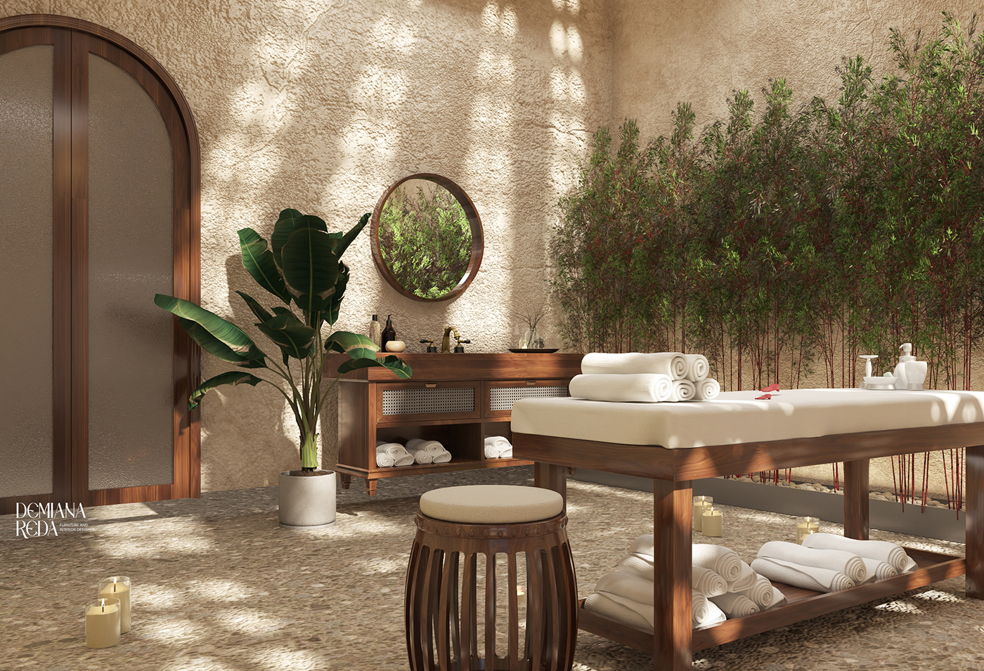 3dmodling environmental exterior Interior Jakuzzi massage resort restaurant Spa