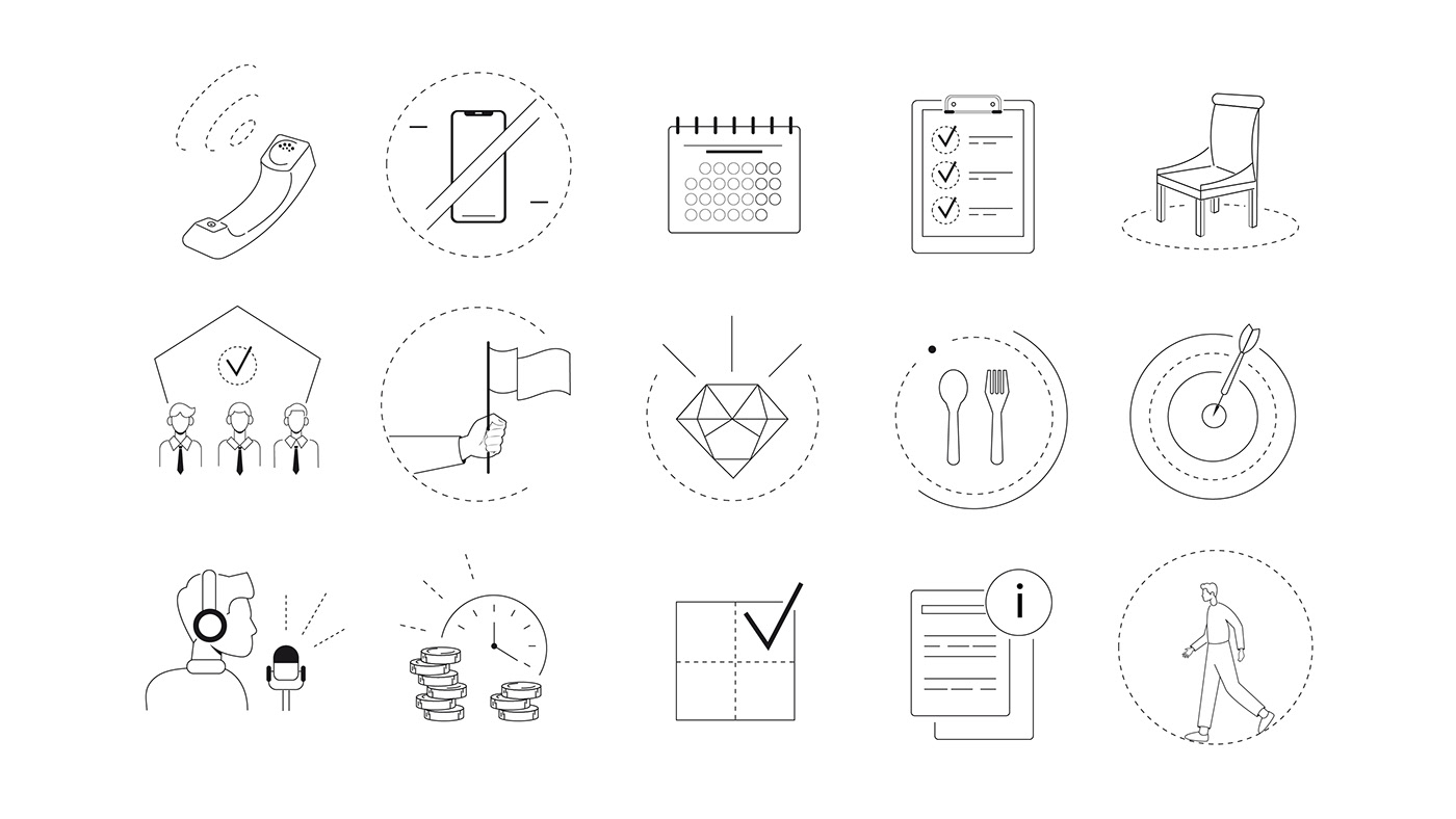 Icon icons icon set flat Character design  adobe illustrator vector business ILLUSTRATION  graphic design 