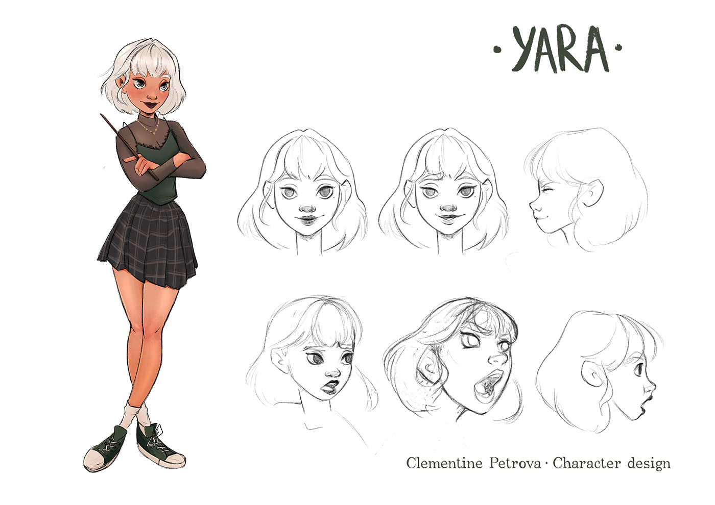 animation  Character design  expressions oc original character sketches turnaround Visual Development work in progress yara