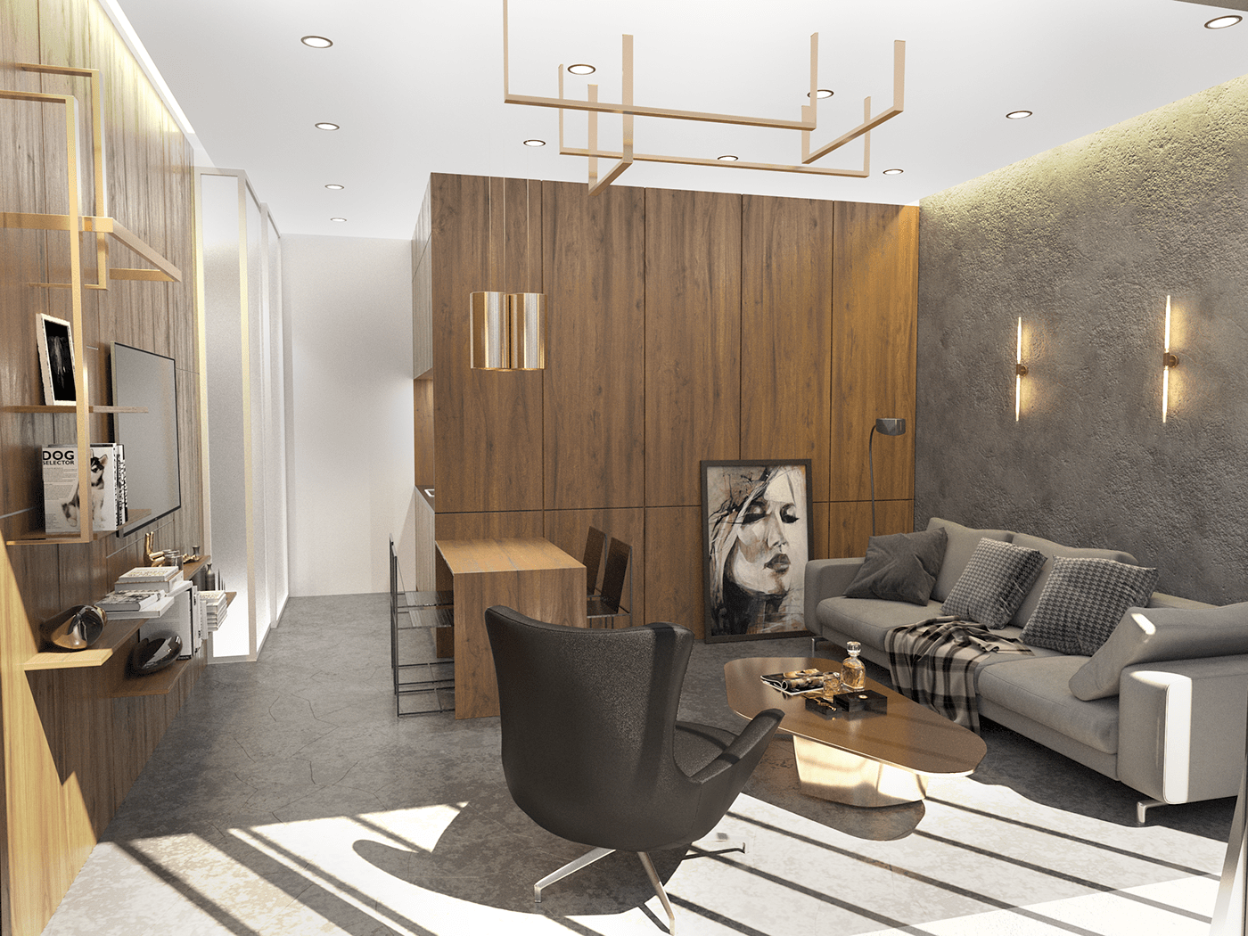 3D appartment bathroom design furniture Interior interior design  living room Tiny visualization