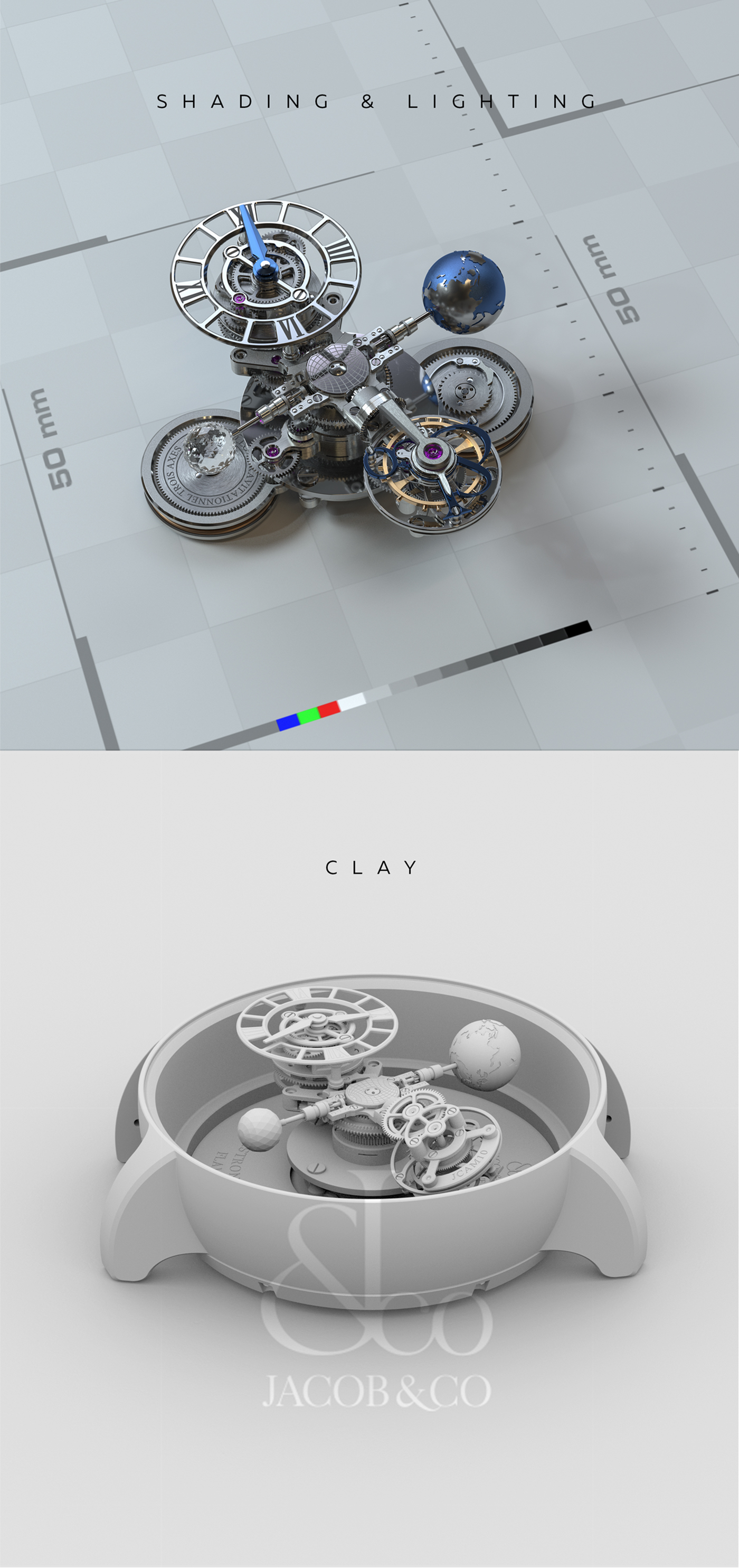 timepieces watch render shading lighting Render astronomia creatorzdeitz 3D Visualization cad modeling swiss made