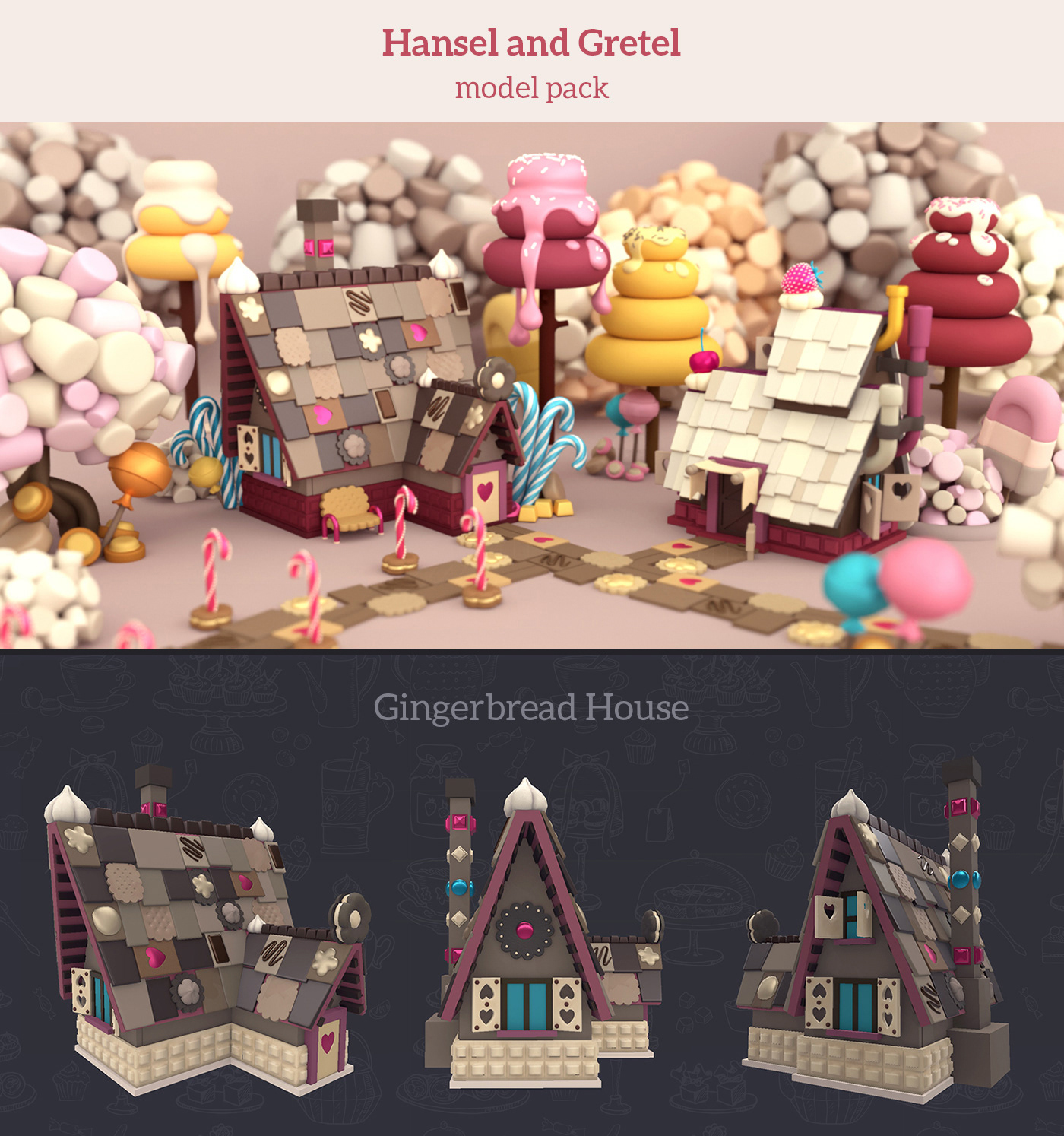 3D adobe Candy Castle creative dimension fairytale fantasy free photoshop