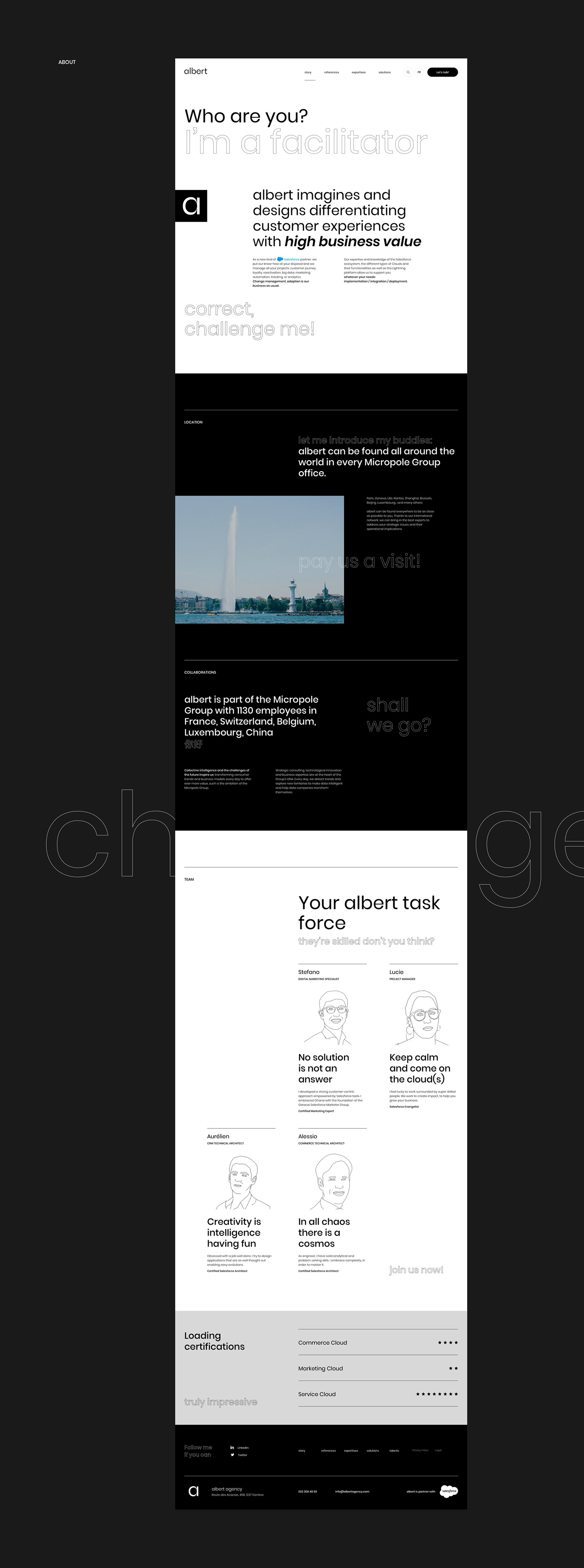 agency albert black brand business Salesforce UI UI-design Website White