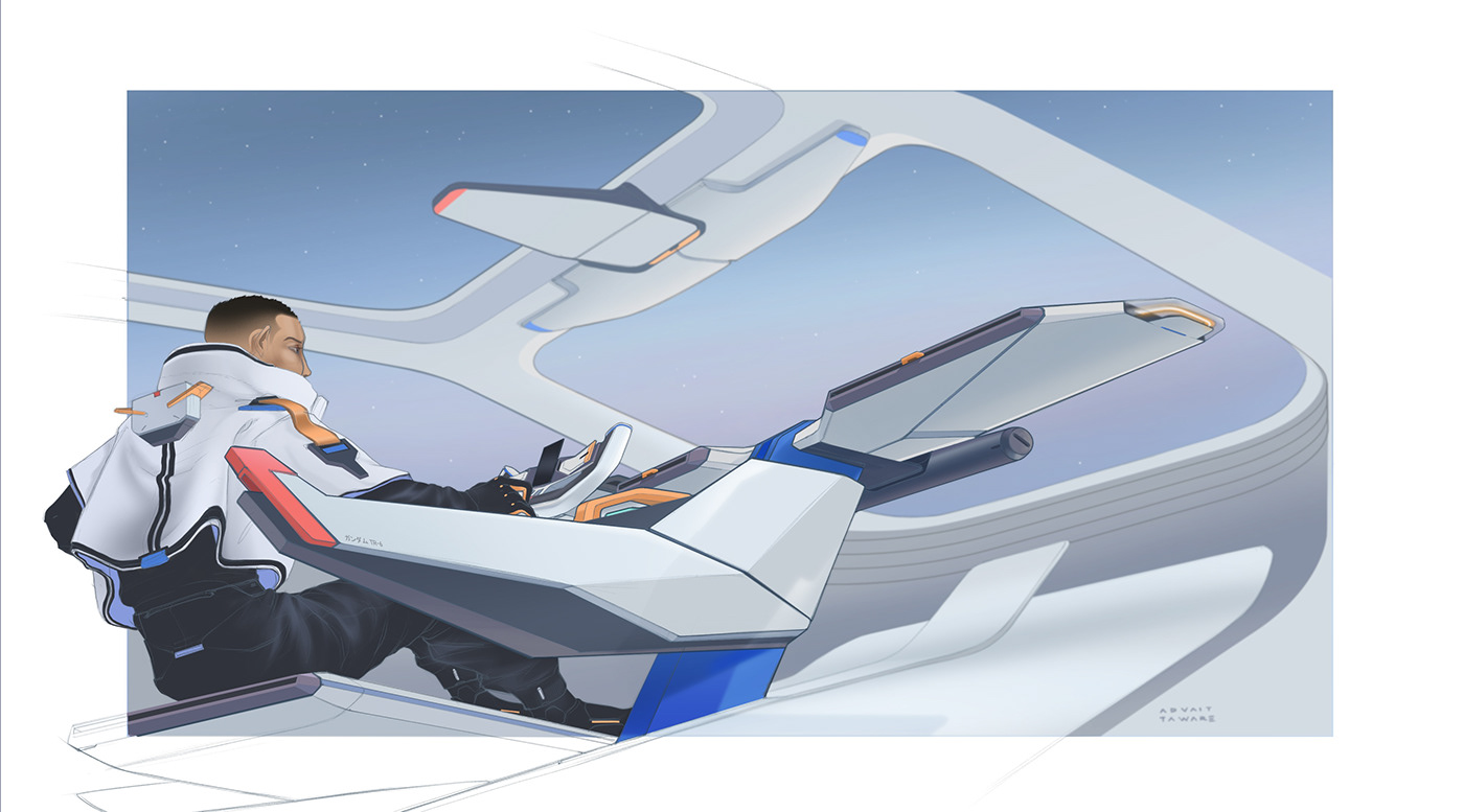 automotive   car design concept interior design  design Gundam Transportation Design product design  industrial design  CGI