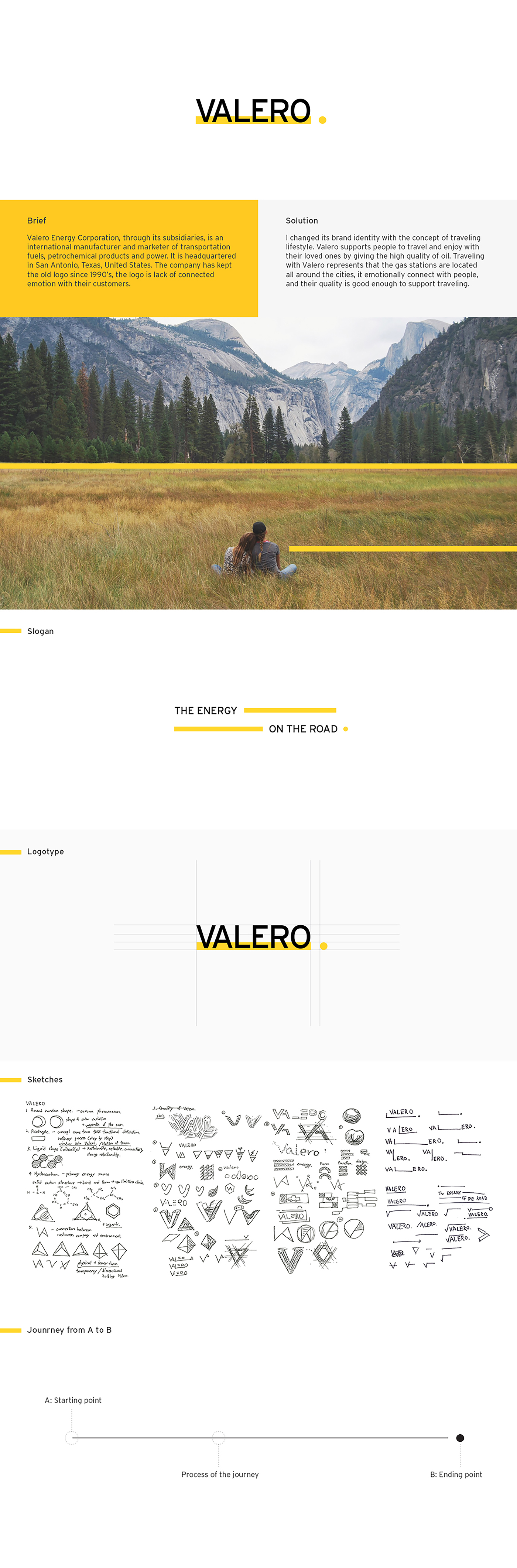 valero oil rebranding logo line circle Travel geometric yellow type