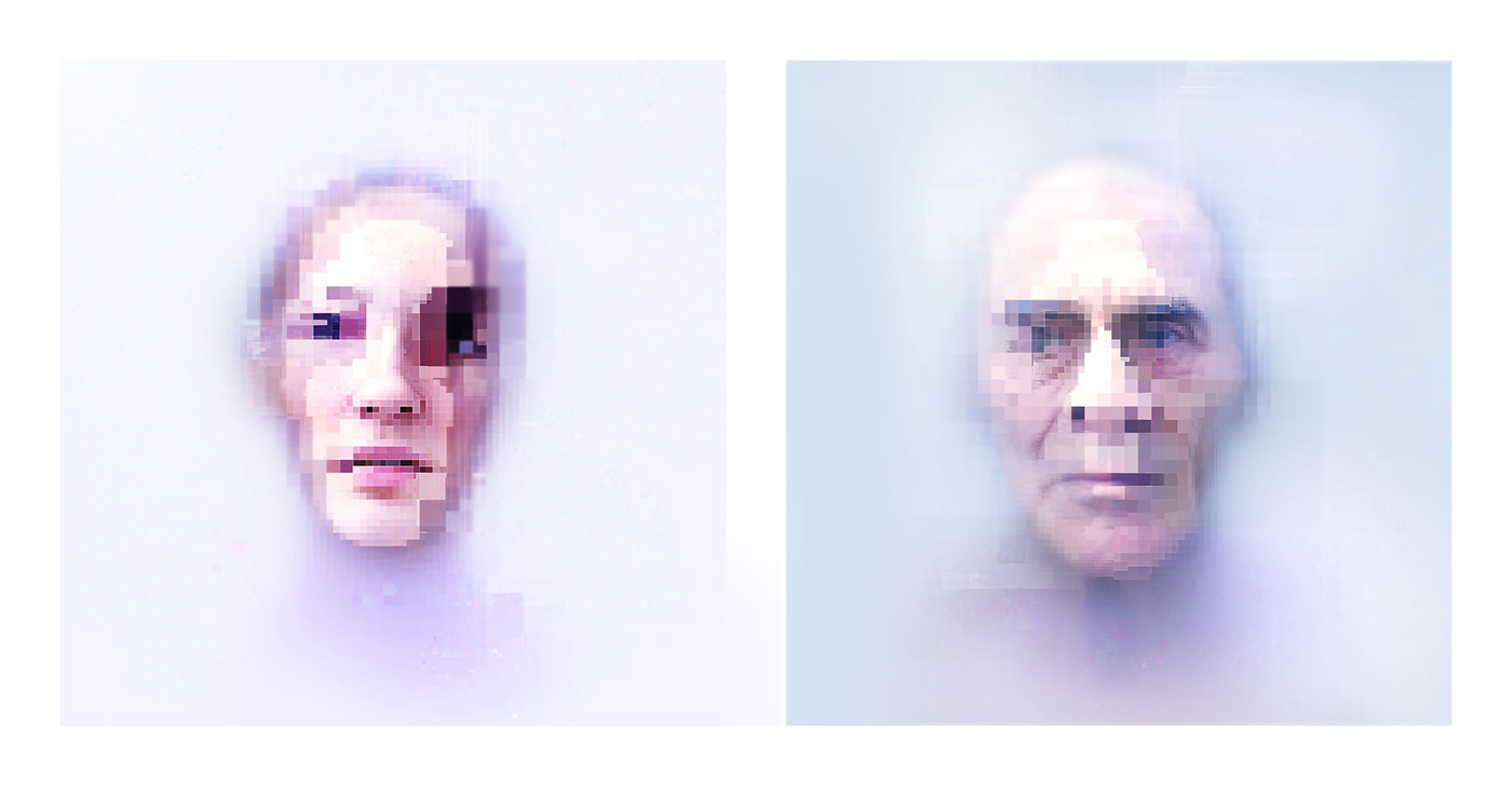 3D abstract ai Glitch portrait Scifi