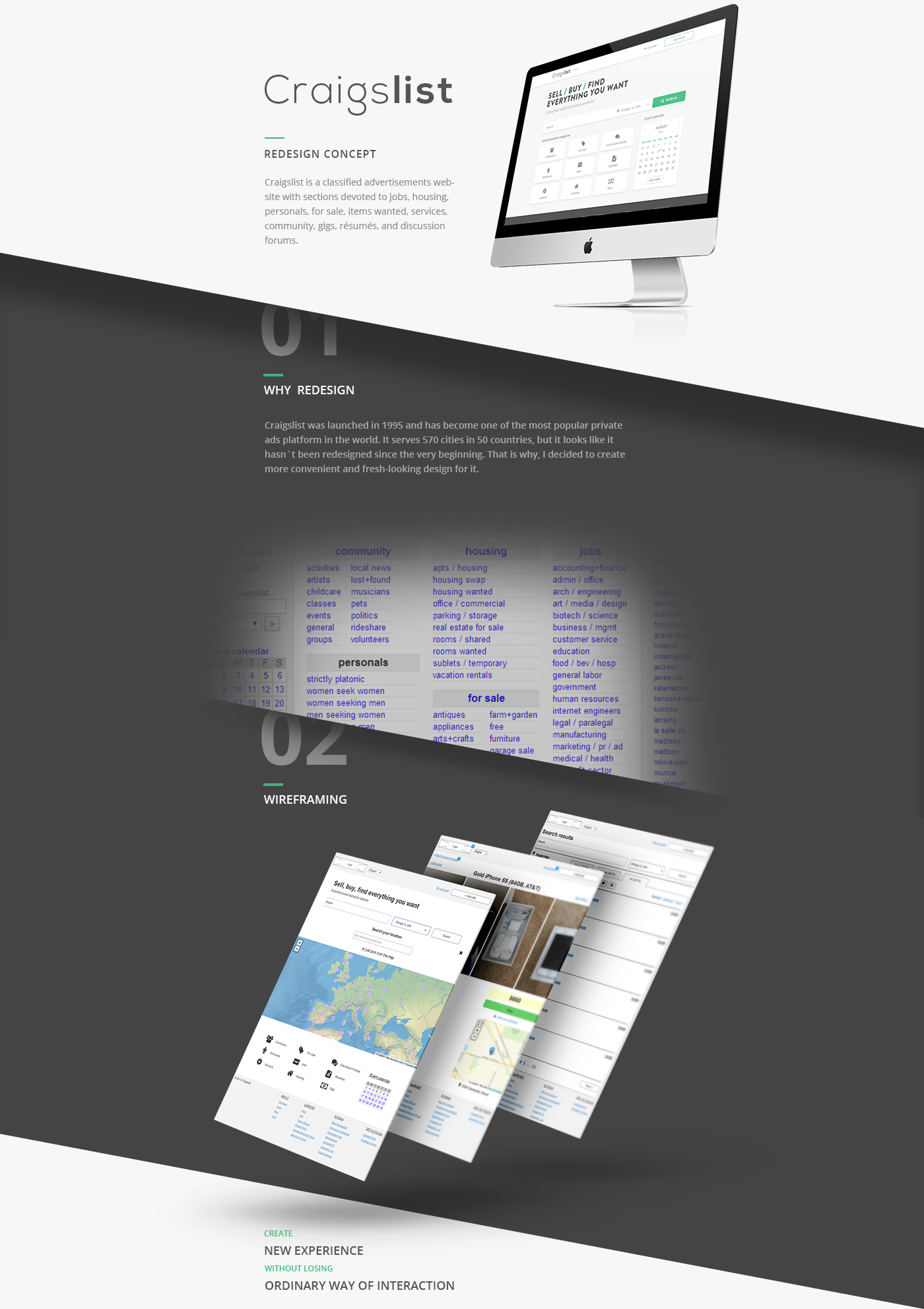 craigslist redesign concept UI ux Web Webdesign ukraine flat clean photoshop