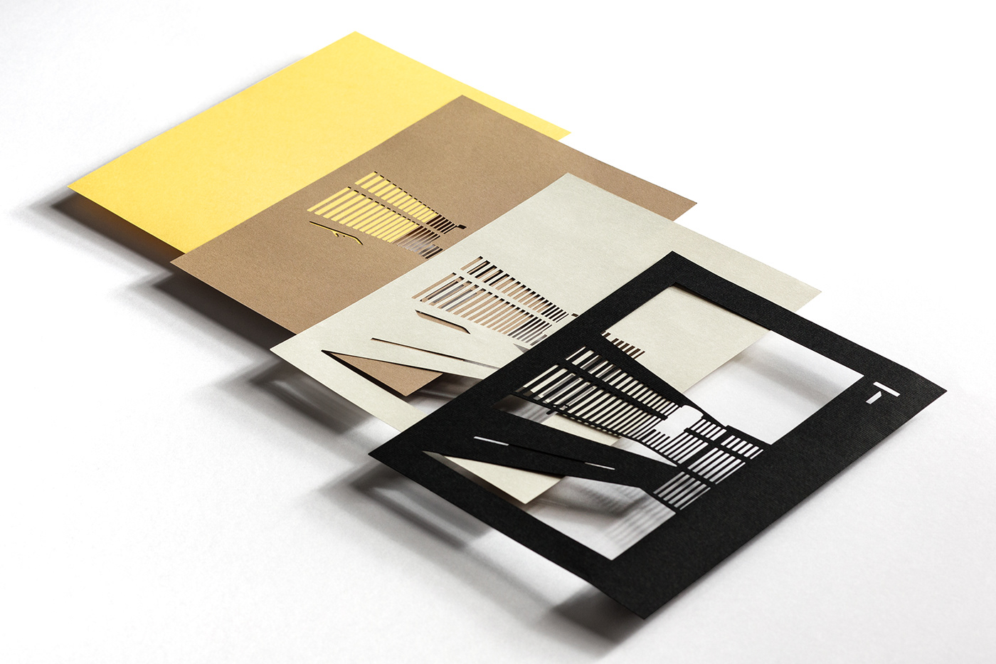 brand identity colored paper Organic Design papercut postcard design vector