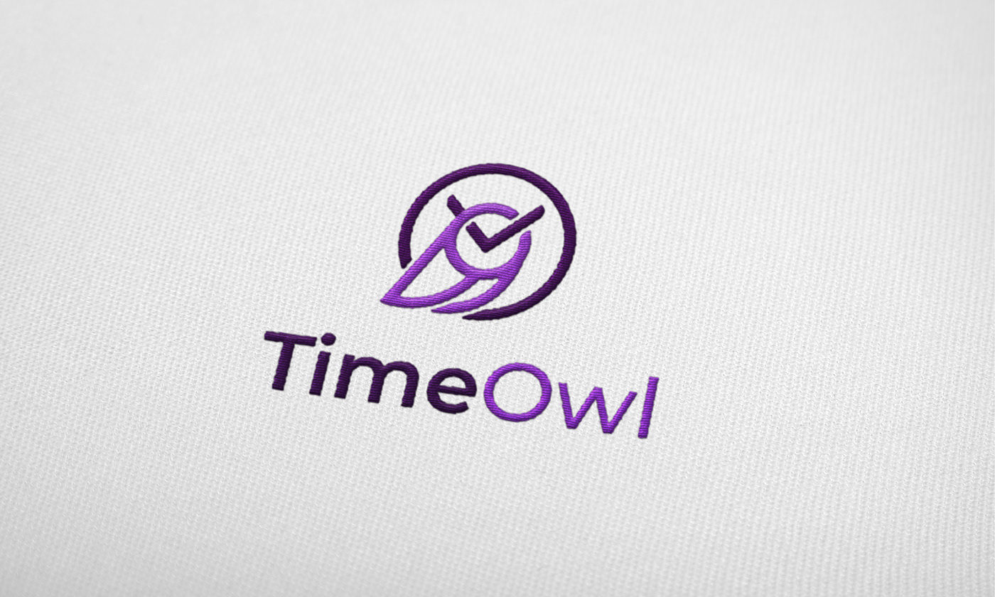 app icon clock logo flat app icon Flat brand identity modern Owl icon owl logo Owl Symbol Time Owl Time tracking logo
