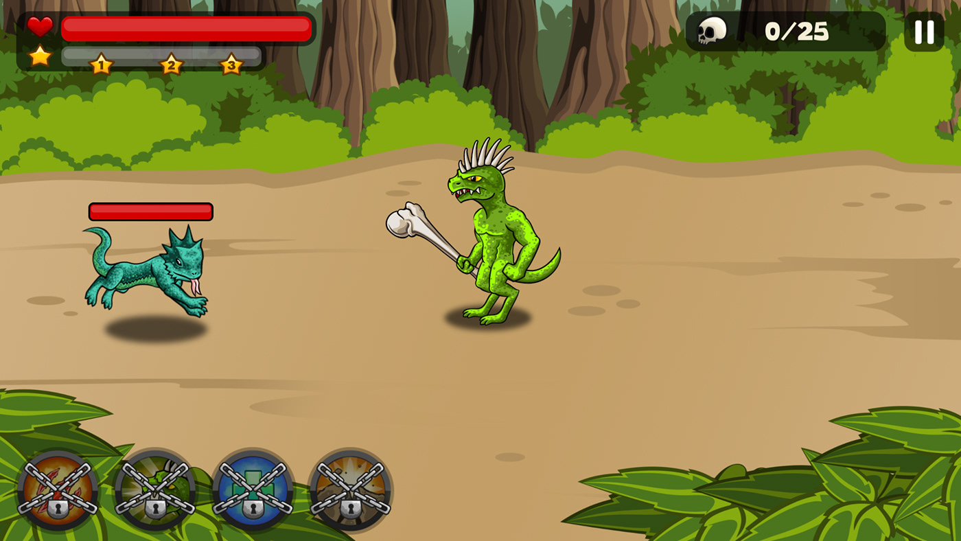 casual game Dinosaur gore Hack and Slash indie mobile game video game