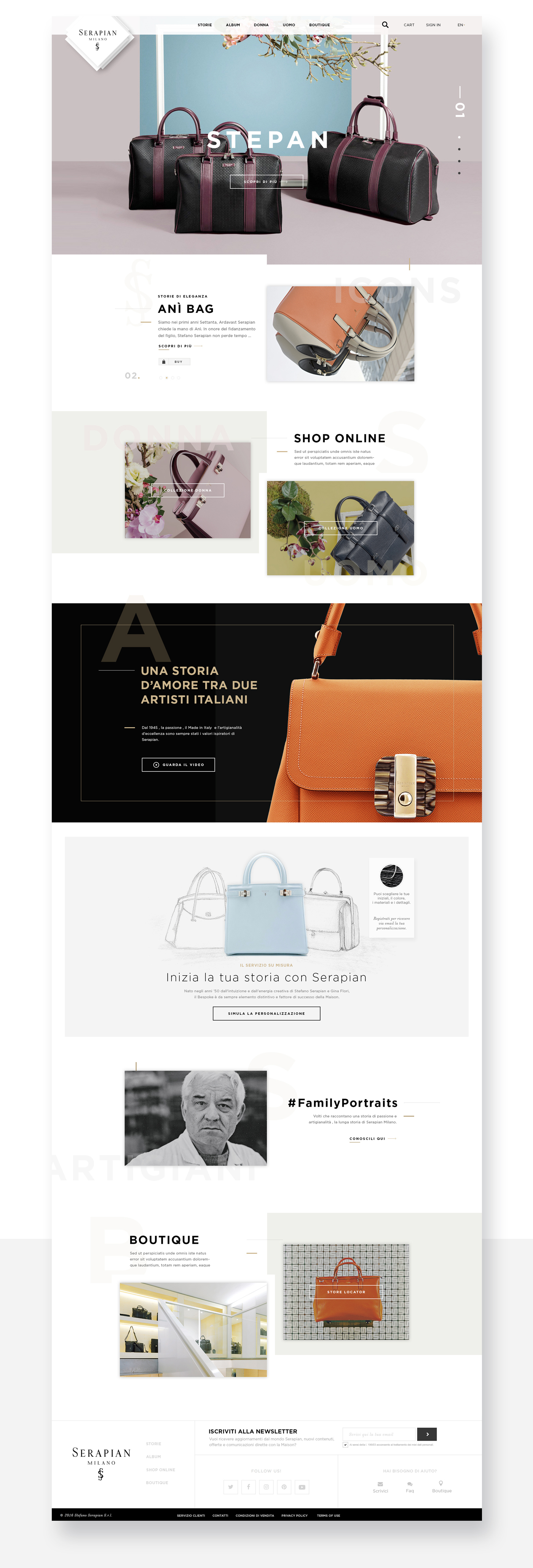 Ecommerce storytelling   Story to sell italian fashion luxury luxury bags Milan Fashion  italian design fashion design Leather Bags
