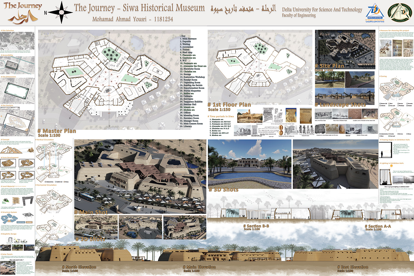 graduation project architecture museum siwa Biophilic Design concept Render historical historical museum Siwa Oasis