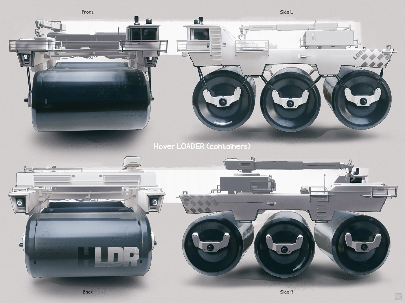 3D barontieri blender conceptart container digitalpainting hovercraft loadingvehicle vehicledesign visualdevelopment