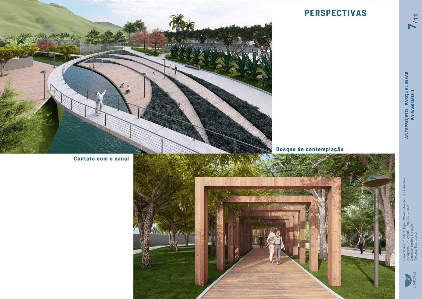 paisagismo urbano Parque projeto 3D Render Univali