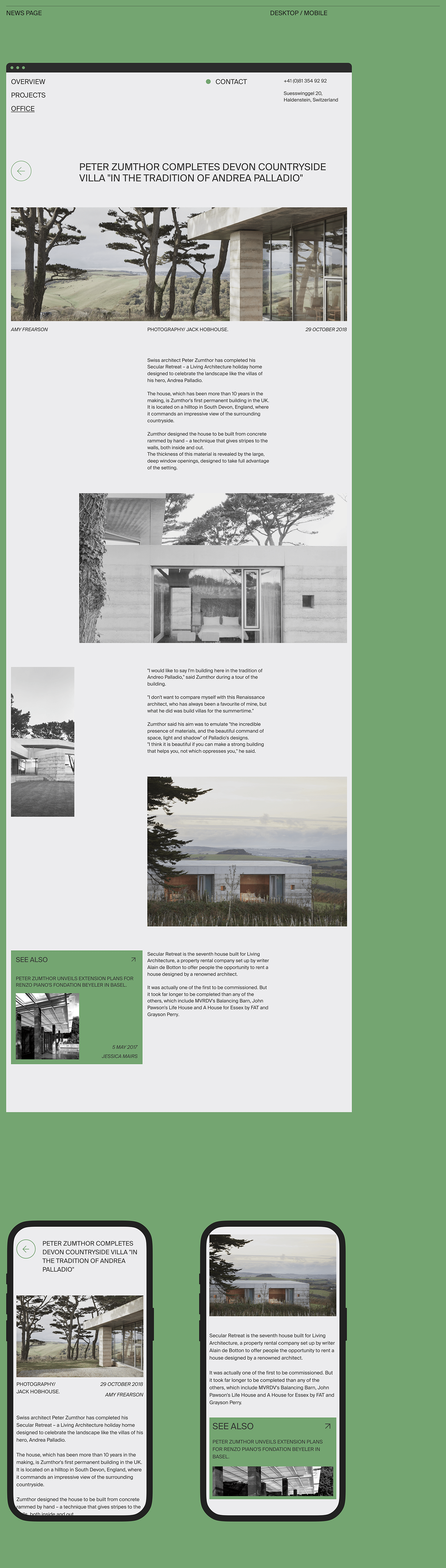 architect architecture conceptual design concept Minimalism portfolio website swiss ui ux Web Design  Website