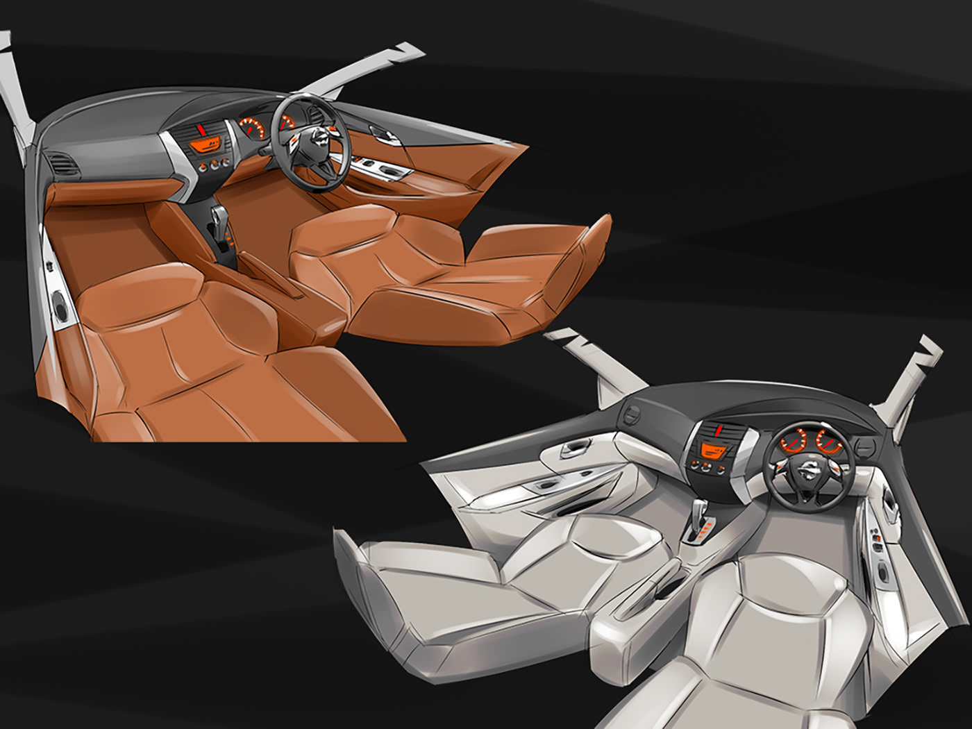 car exterior Interior concept design rendering sketch Bike motorcycle