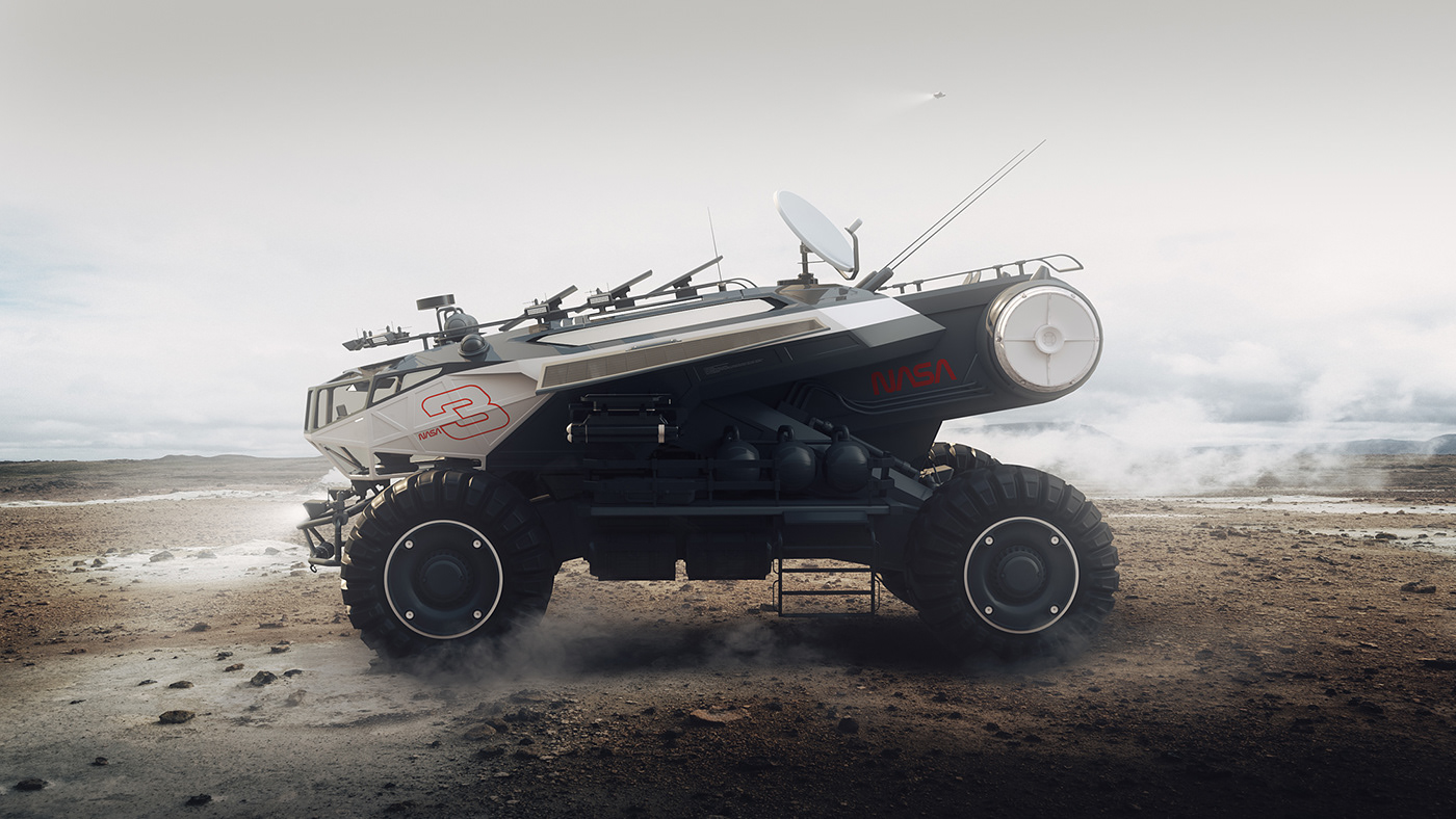 3D art concept design mars modern rover sci-fi Space  Vehicle