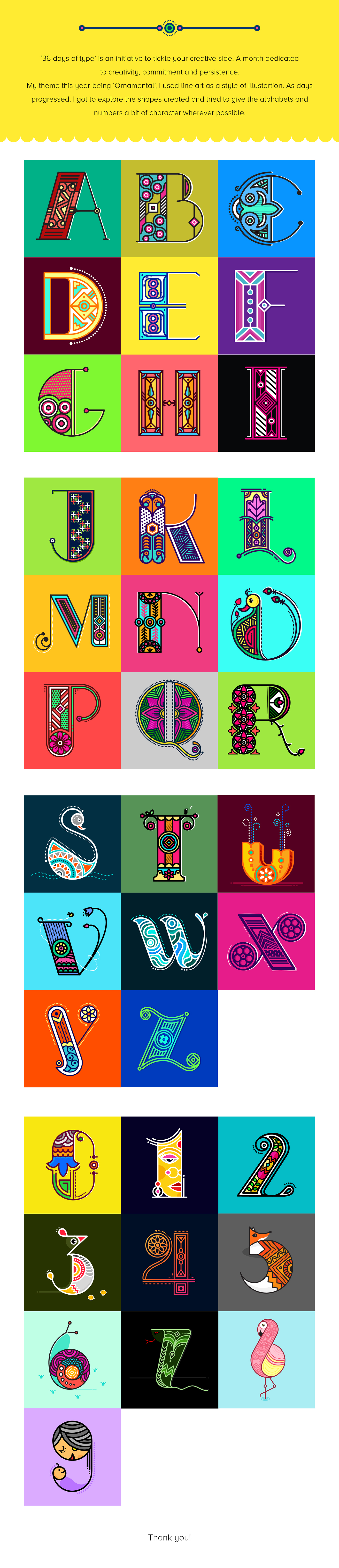 typography   alphabets numbers colors lineart vectors ornamental ILLUSTRATION  design