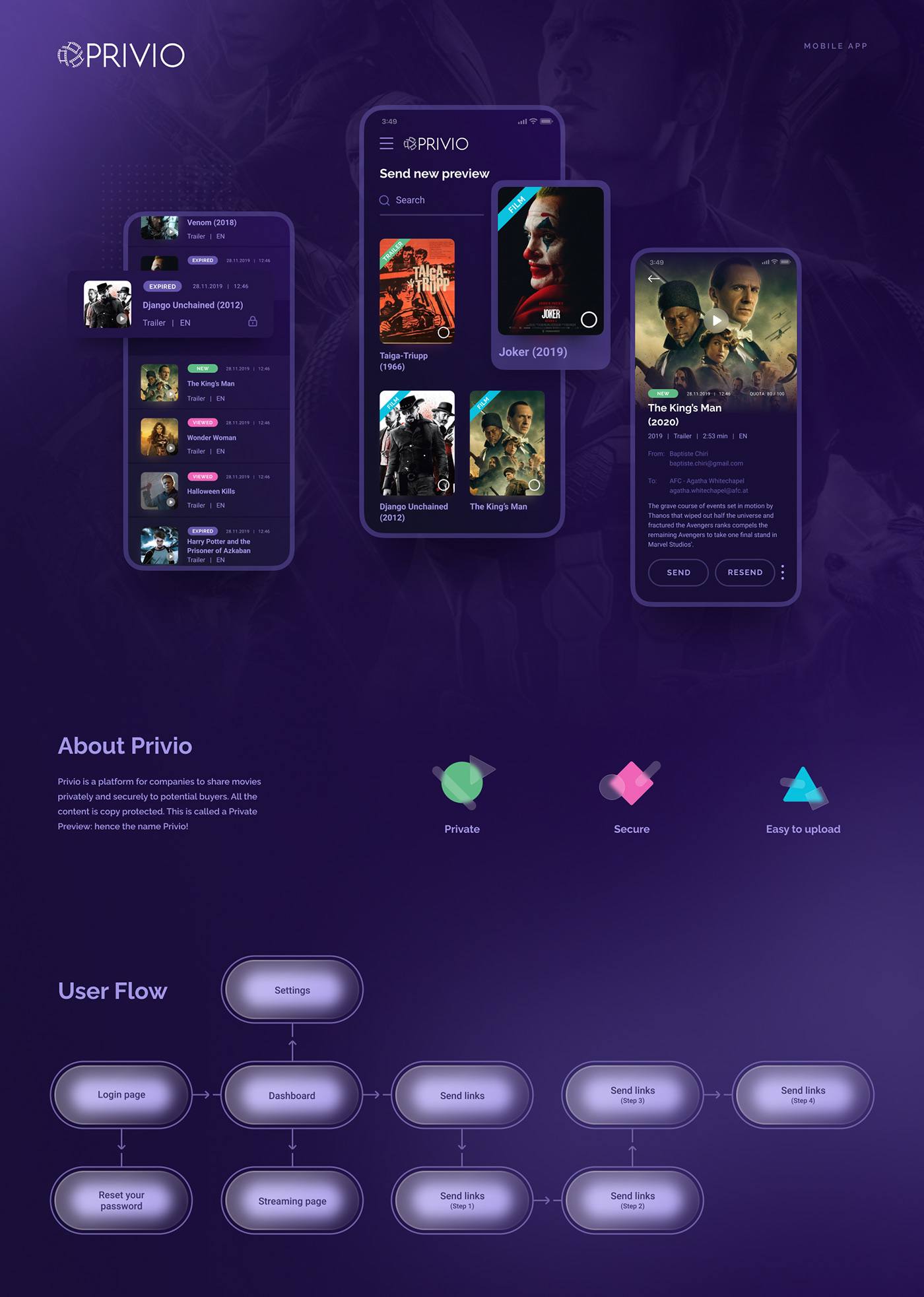 animation  app app design application product design  purple UI video app Mobile app UI/UX